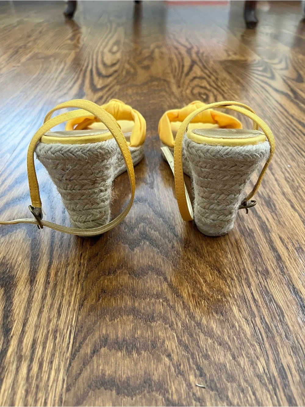 J. Crew Yellow Knot-Front Espadrille Wedge Sandals